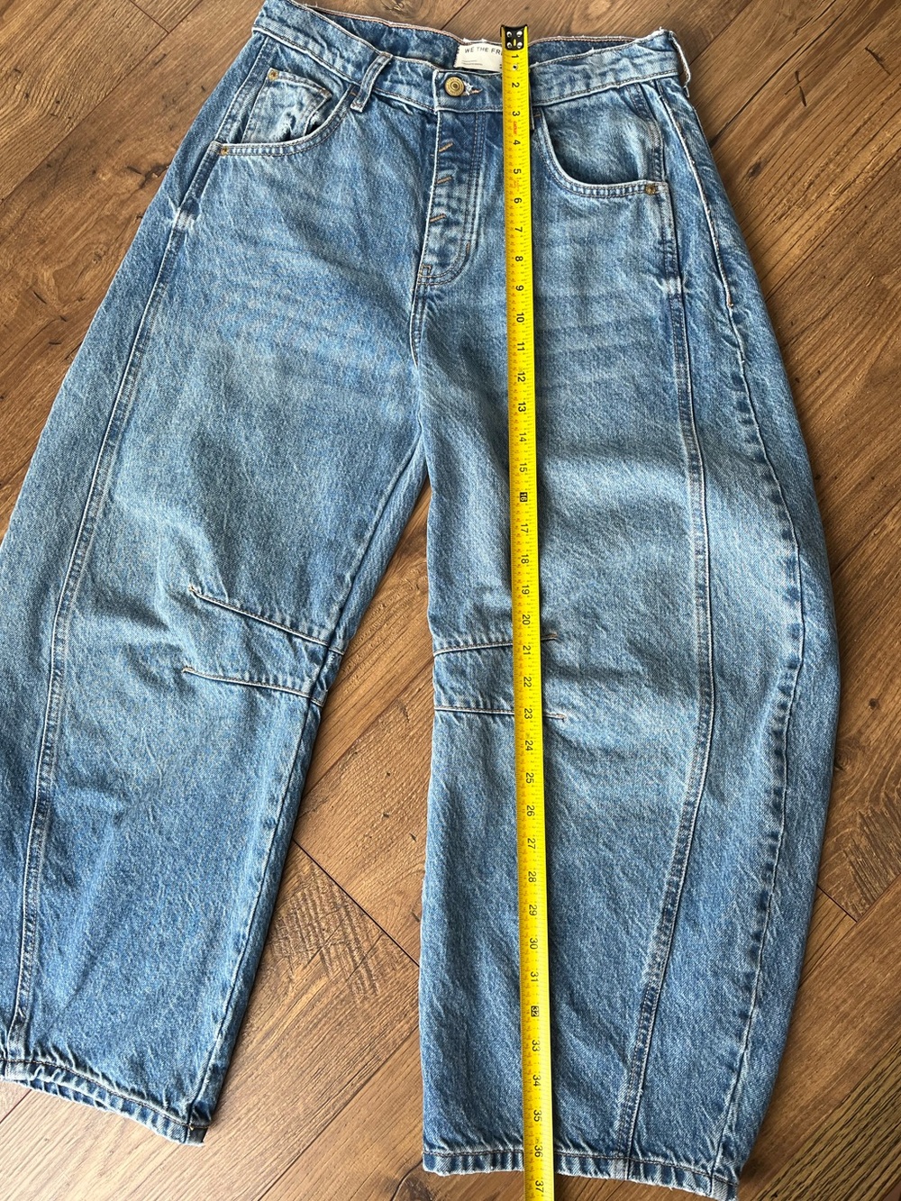Free People We The Free Good Luck Barrel Jeans - Ultra Light Beam - size 27 - Picture 12 of 16